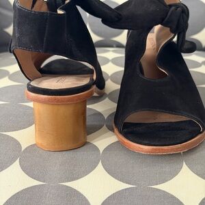 Bernardo Black Suede Lizzie sandal with bow